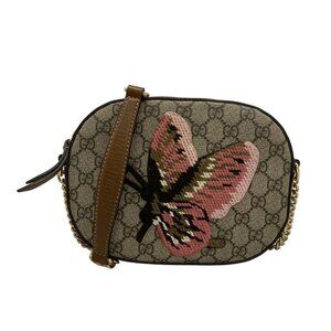 Gucci Shoulder Bag Veneer Collection Beige Brown Multi Chain X X Multi